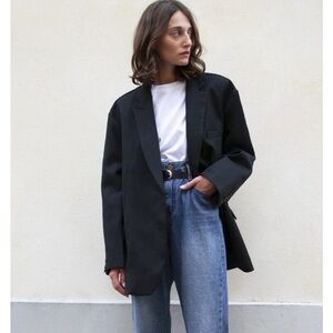 Frankie Shop Oversized Boyfriend Black Blazer